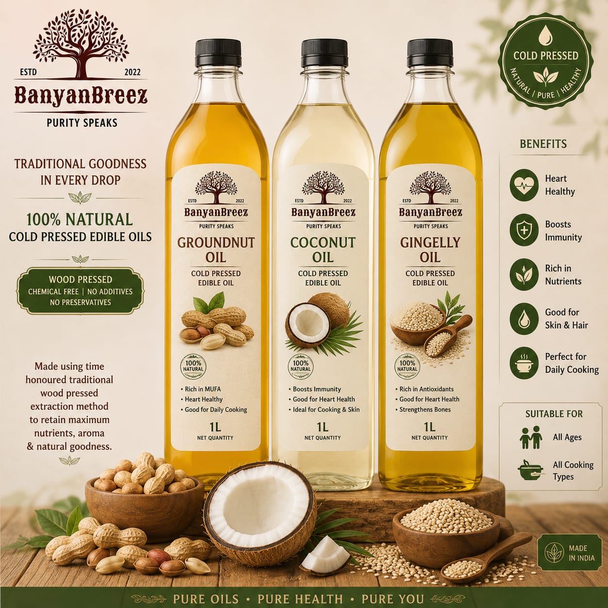 Cold Pressed Gingelly Oil