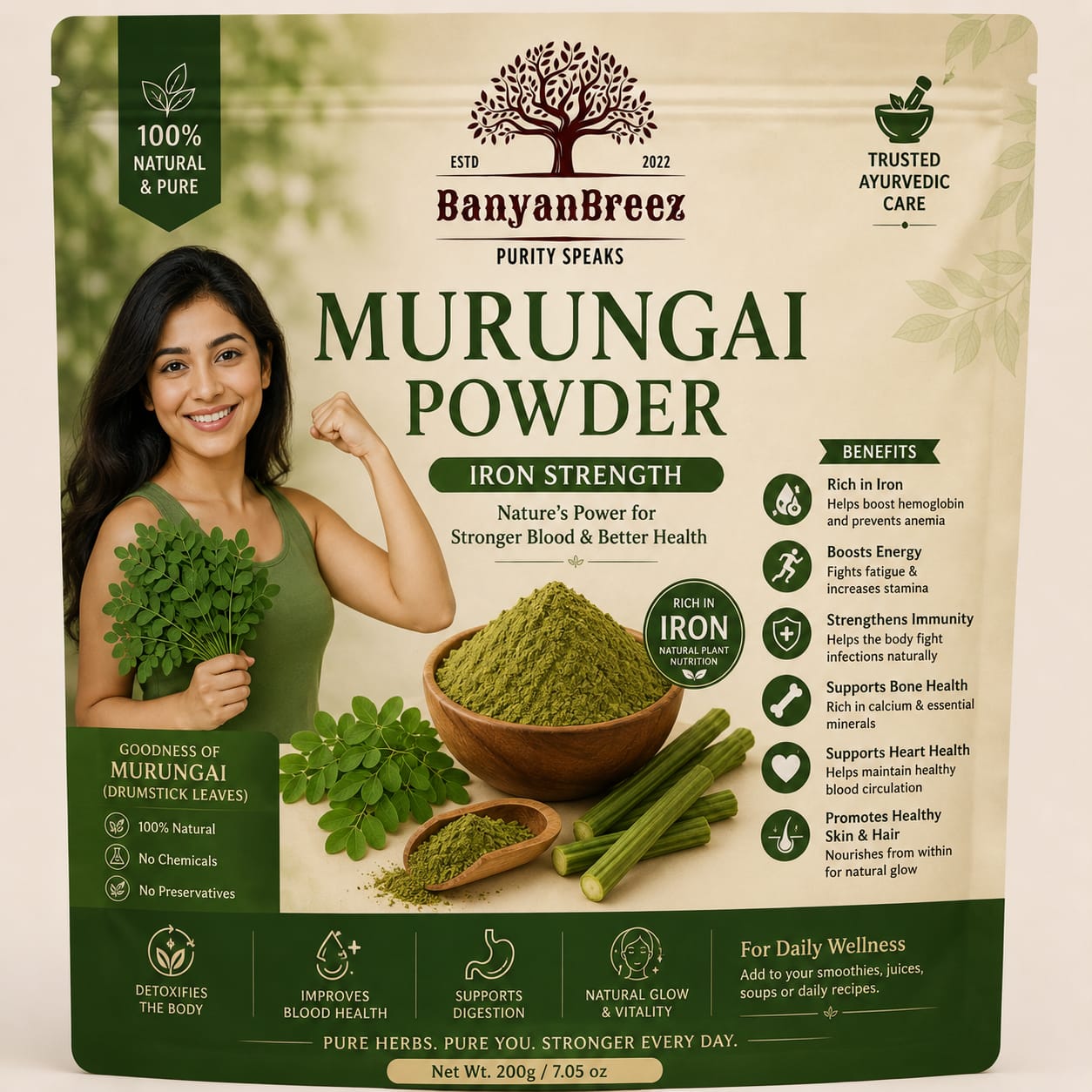 Murungai (Moringa) Leaf Powder